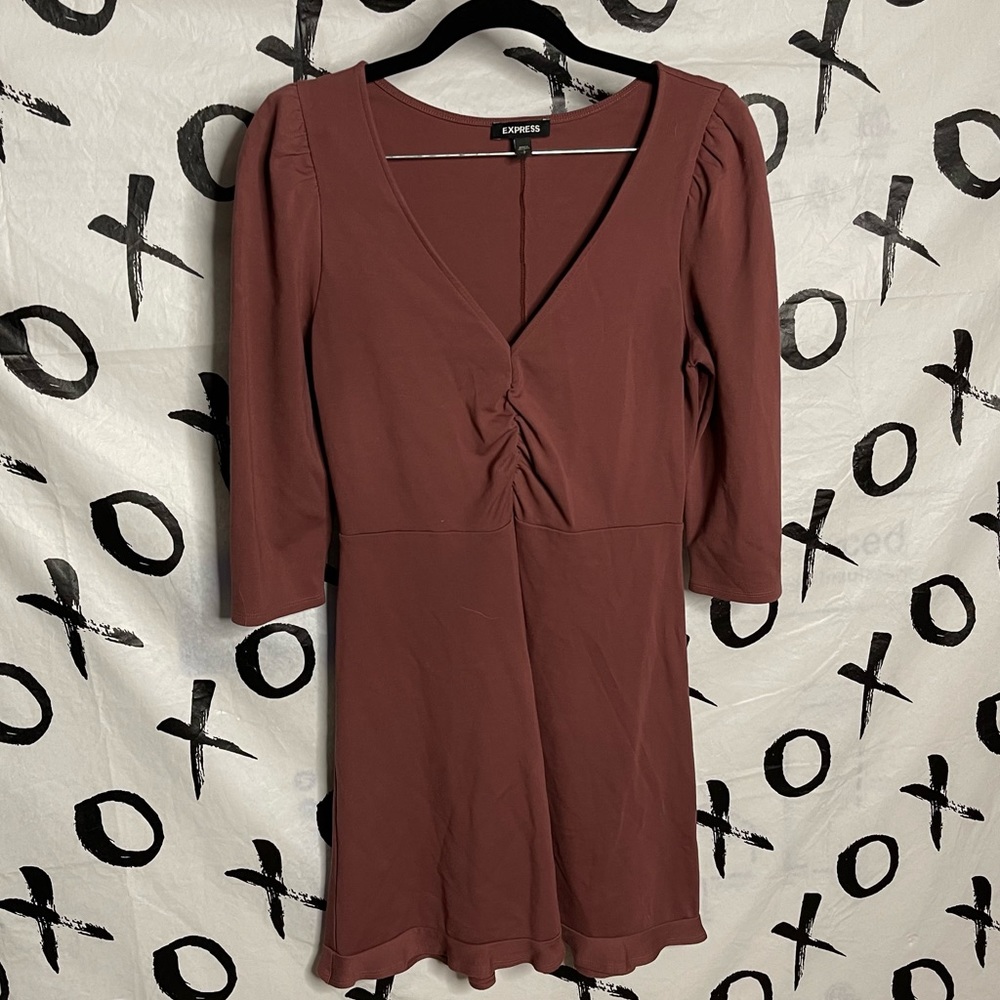 Express Mauve Mini Fitted Dress